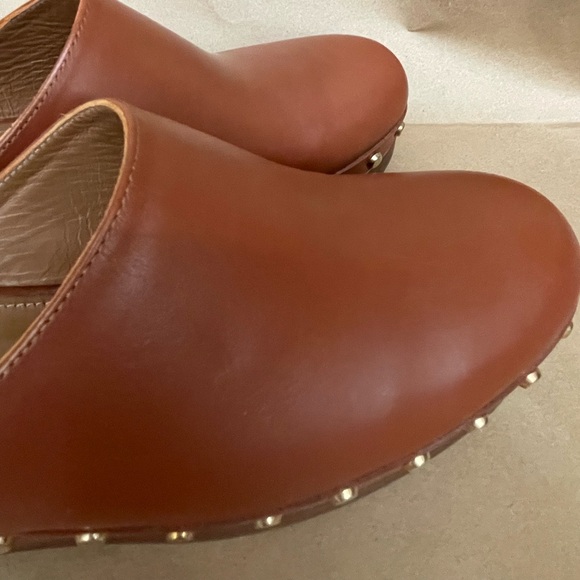 Pristine Cognac Leather Studded Uterque Clogs Mules Size 40 Lk Hearst Arket - Picture 5 of 10